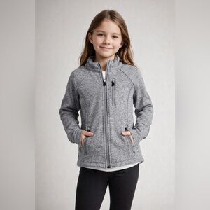Zella Girls Full Zip Jacket – Size S (7/8) – Gray Heather EUC